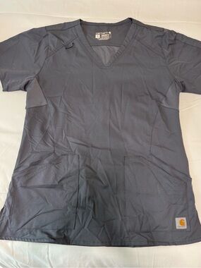 Carhartt Modern Fit V-Neck Scrub Top in Dark Gray